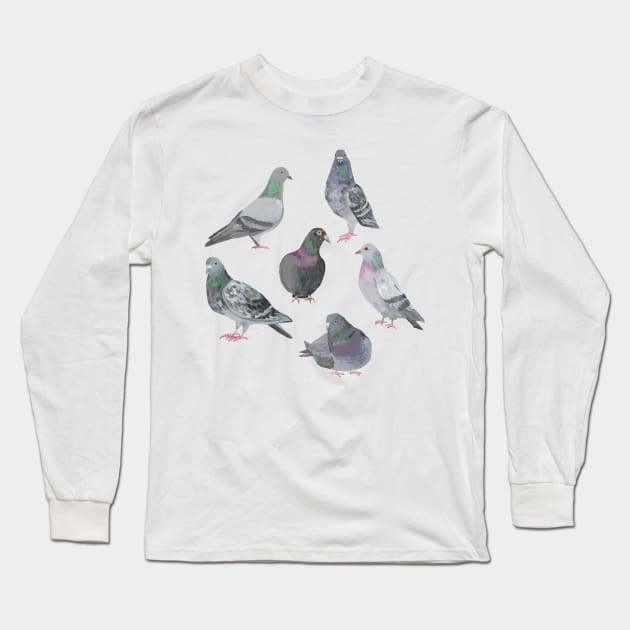 Pigeon Party Long Sleeve T-Shirt by Das Brooklyn